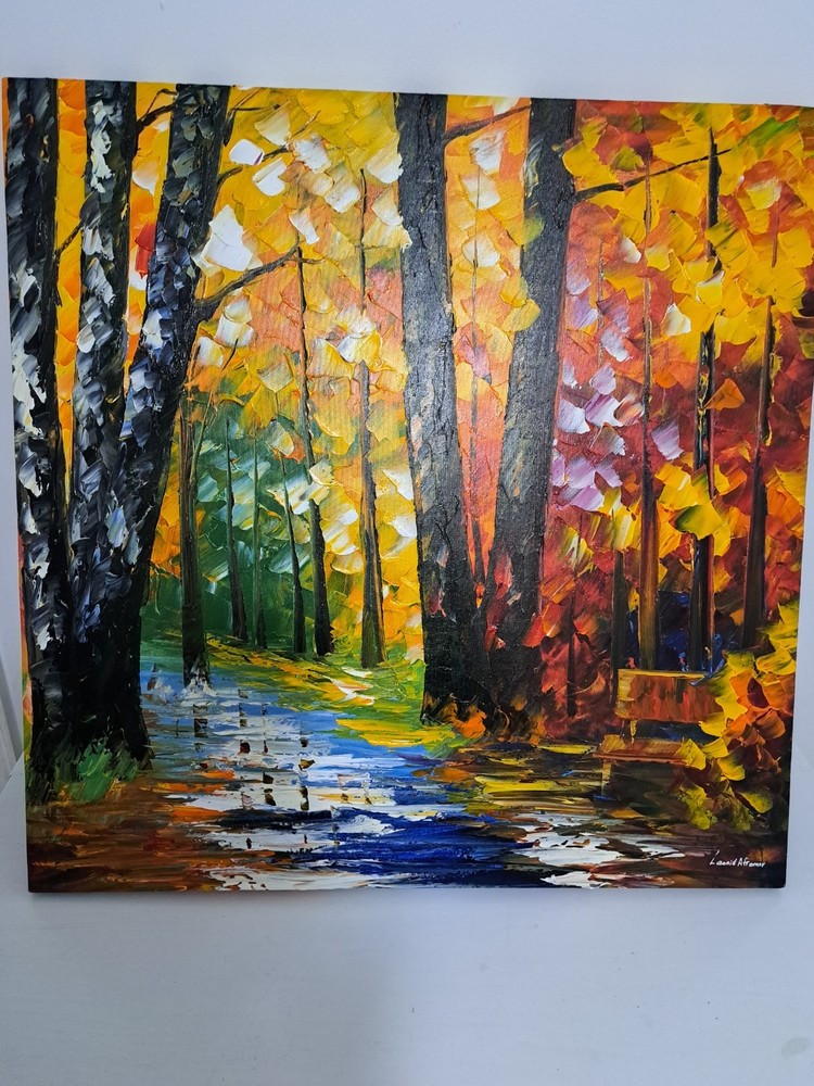 Leonid Afremov „Wet Path“ multi-color oil painting