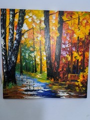 Leonid Afremov „Wet Path“ multi-color oil painting