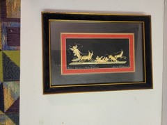 Maria Graziano Gouache Painting Pompeii Amorini Cherubs Deer Chariot Signed Art