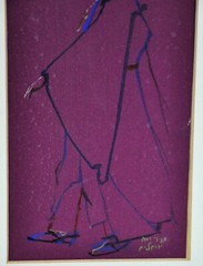 “Scholar” 1972 watercolor sketch signed illegibly 9 ¾” x 5”, fra (BI#MK/190820)