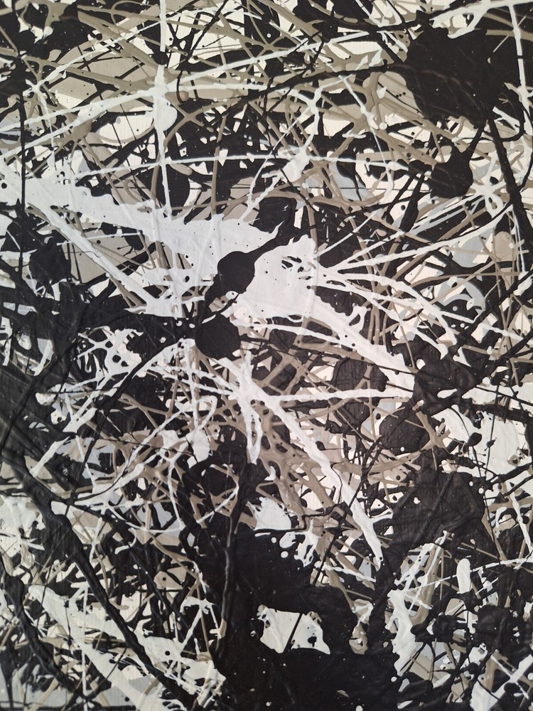 Original Abstract Action Painting jackson pollock style signed Canvas Art