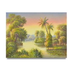NY Art – Tropical Rainforest Landscape 12×16 Original Oil Painting on Canvas!
