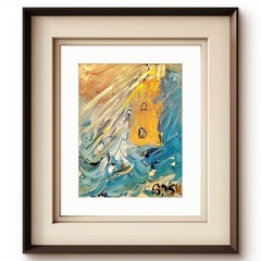 Man Against The Sea Original Expressionism Acrylic Abstract Canvas