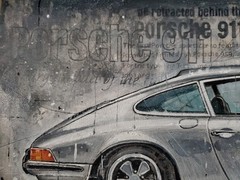 Porsche 911 Turbo 1972 Silver Sports Car Artwork Hand Painted Canvas Wall Decor