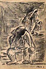 David Hendler (Russian/Israeli , 1904-1984) Superb Impressionist Ink Painting