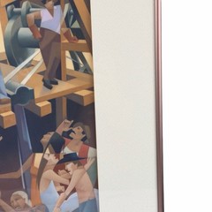 Lynne Cannoy Original Pastel Painting Cubist Social Realism Oil Rig Art 13×20