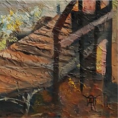 YARY DLUHOS Fly Fishing Anglers Sunset Lake Landscape Original Art Oil Painting