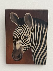 Charles Wehringer – Small Oil on Board Painting of a Zebra – Signed
