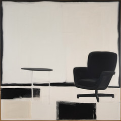 Bauhaus Stilleben Modern Art Schwarz Weiss 02 80×80 Leinwand 2 cm/Pop Art/Bild