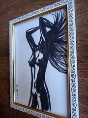 Original Drawing Erotic Female Body Graphics Art Sketch Marker Illustration 8х6″