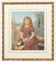 Neville Stephen Lytton (1879-1951) – Watercolour, Flower Girl 82