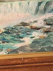 2019 Oil On canvas Niagra S/ Hayson after Frederick Church c1870 Antique Frame
