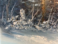 11 x 14 Oil Painting on Canvas…..“Winter Evergreens“