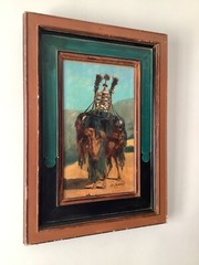 19th CENTURY ALFRED COUVERCHEL (1834-1867) PORTRAIT WEDDING CAMEL IN DESERT OIL