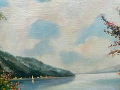 Impressionist Finca At Mediterranean Sailboats Amalfi Coast? Bay Naples Italy