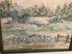 Vintage Framed Landscape Water Color Painting by S. Trainor 12 1/2 by 10 Inches