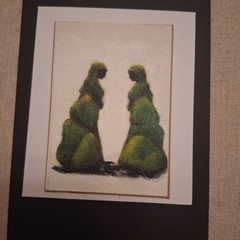 ACEO Moss Rock figure painting ‚ stick together by Stacy Singleton