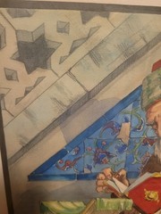 C.1924 WATERCOLOR PAINTING…IRAN PERSIAN SCHOLAR READING THE QURAN SIGNED