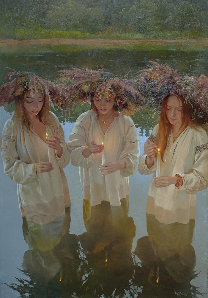 original painting 70 x 100 cm KJr artwork oil painting Ivana Kupala