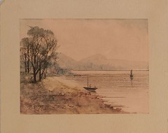 John Warren Gray (Canadian 1824-1912) watercolor painting Adirondack Mountains