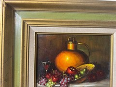 W Edward „Tabletop Still Life Scene“ Oil Painting – Signed And Framed