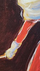 Karen Dupré Woman Walking Cheetah Signed Art Deco Painting 30″ x 30″ Framed