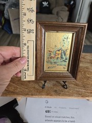 Handpainted Piece On Gold Leaf From Italy. Small Piece In Excellent Condition