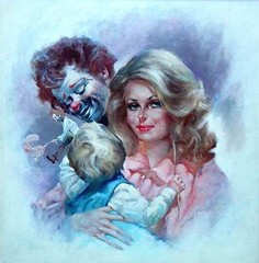 Julian Ritter „Clown, Mother & Child“ Original Oil Painting 24″ X 24″ – 47