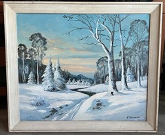 Alexander Dzigurski Original Oil Painting “Winter Majesty” -27×23” Framed