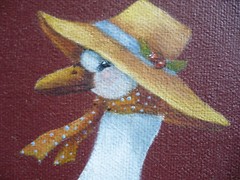 Francelia Hugo, CUTE DUCK BIRD FOLK NAIVE OIL REALISM OIL PAINTING Country RURAL