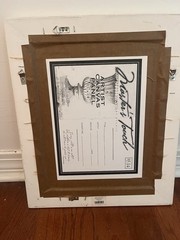 VINTAGE Roses Cornflowers Still Life PAINTING ornate White frame 18×15 Signed