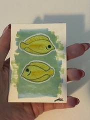 ACEO 2.5inX3.5in TITLED: Mimic Lemon Peel Tang Prismacolored pencils. SIGNED