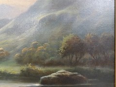 ANDREW BEER (1862–1954) SIGNED ORIGINAL OIL ON CANVAS RIVER LANDSCAPE CIRCA 1924