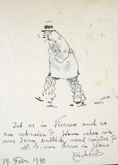 Richard Bloos 1878-Dusseldorf/warm greetings…/pencil drawing, signed