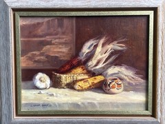 Linda Glover Gooch Amazing Still Life Corn and Native American Pottery Titled
