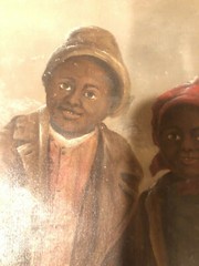 Antique African American painting L.V FARMER OLD RARE