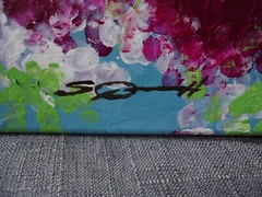Original painting square foot „Magenta Blossoms“ acrylic on canvas Steven Graff