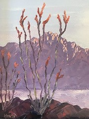 Martha Hurst Vintage California AZ Plein Air Desert Sunset Landscape Painting