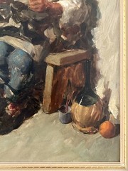 Vintage Italian Genre Oil Painting of a Cobbler Carl Ciappa