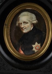 Antique Miniature Portrait Painting Frederick II Prussia 1700s Order Black Eagle