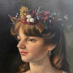 Classic Portrait Oil Painting „Lemon Peel“ Authentic Large Art