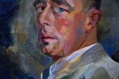 1950 Belgian Portrait Oil Painting Edmond Dutry Double-Sided Ghent Salon Artist