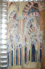 FRAMED ORIGINAL OIL ARCHES CORDOBA MOSQUE, SPAIN VIEW III ARTIST: HECTO VIDAL