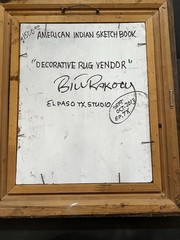 Vintage Acrylic Painting “Decorative Rug Vendor American Indian” by Bill Rakocy