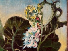 Max Ernst style garden painting oil surrealism modernist