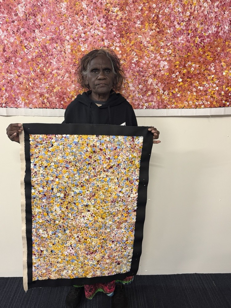Bessie Pitjara 💕Aboriginal Art 83cm X 56cm COA Supplied BP26M-2