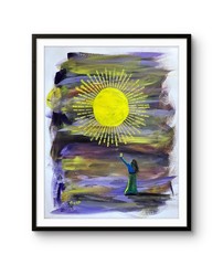 Landscape Reaching for the Vibrant Sun Original Art on Quality Paper by Mena