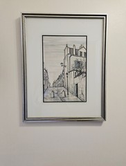 Listed French Artist, R. Lambert – MCM Paris Street Scene – 1962, Framed Litho