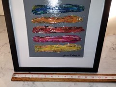 Framed 13 Inch Original Signed Modern Abstract Acrylic Oil Painting New w/ COA