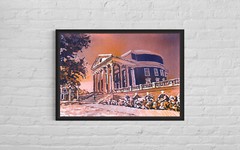 University of Virginia Rotunda watercolor landscape college decor (original art)